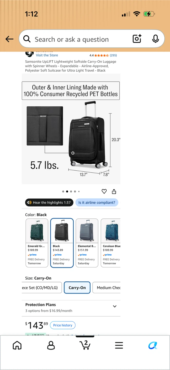 Carry-On Luggage travel bag suitcase wheelers - photo 2