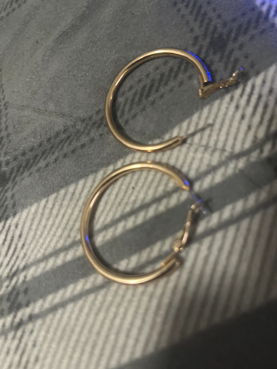 Gold Tone Hoop Earrings