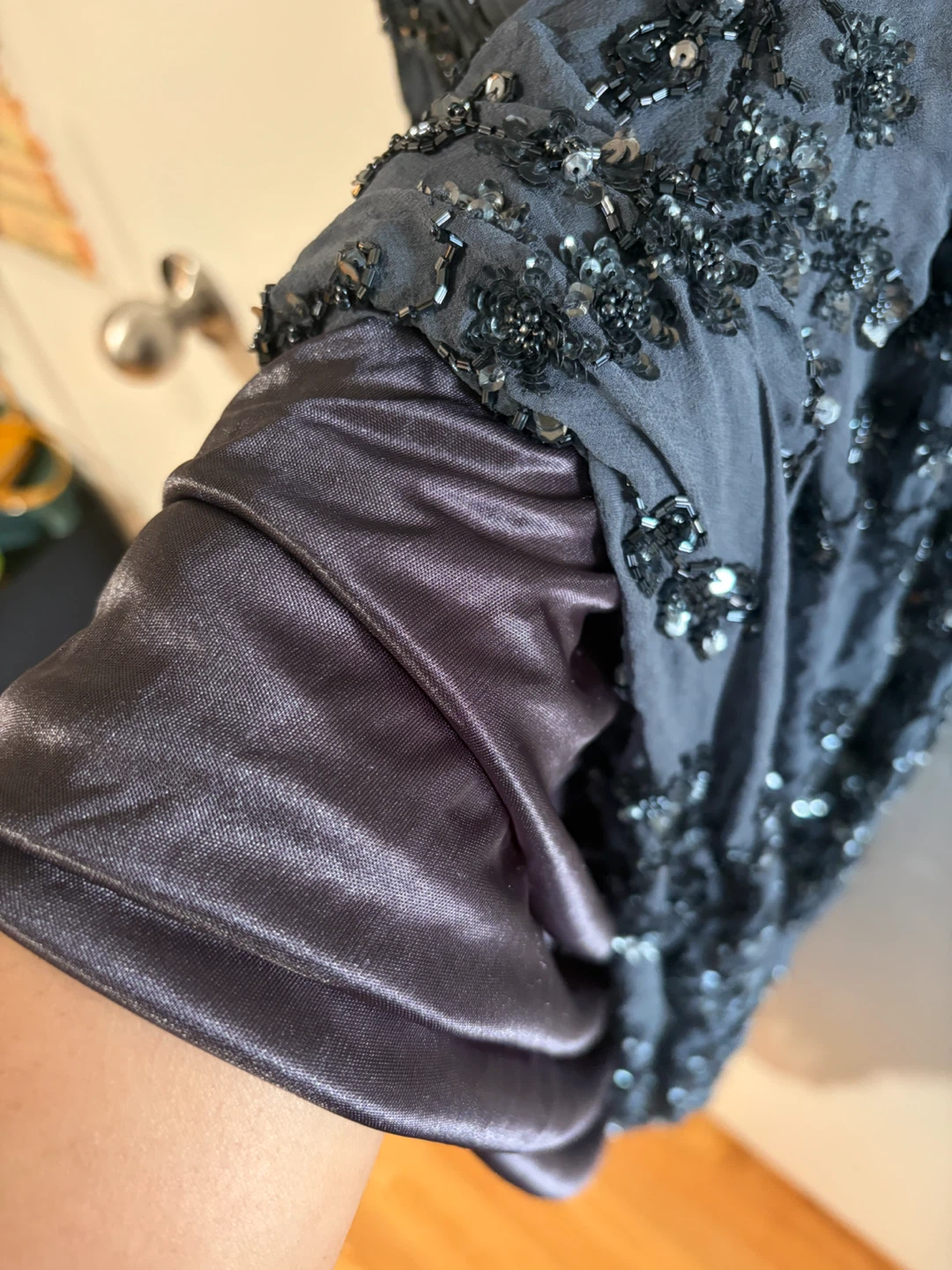 Dark grey beaded evening dress M/L - photo 2