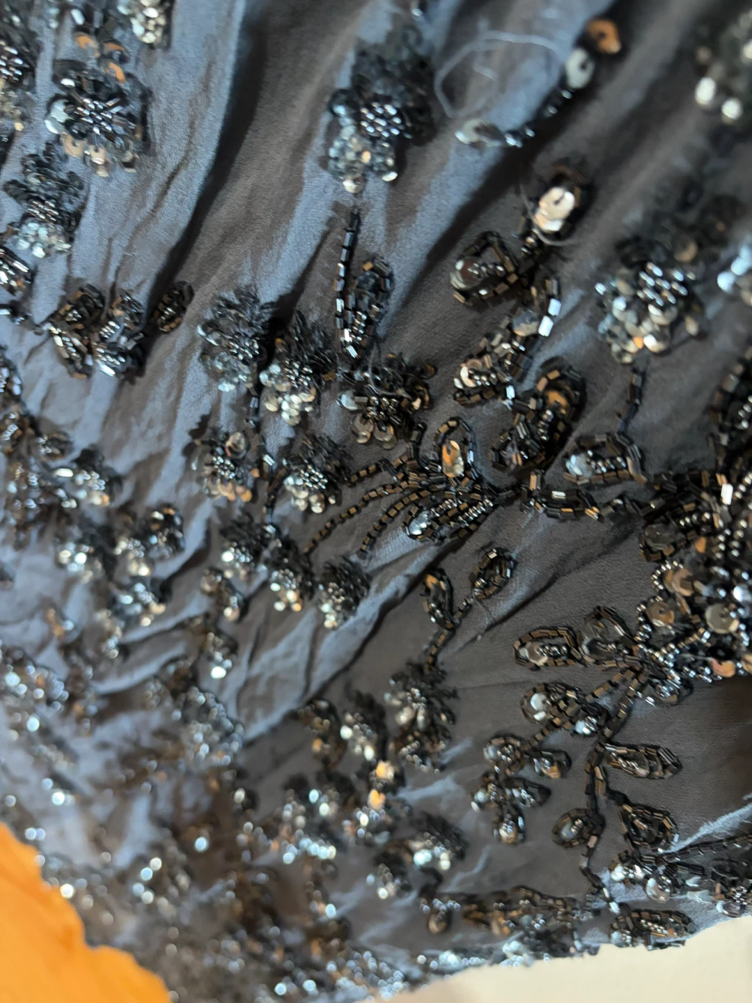 Dark grey beaded evening dress M/L - photo 3