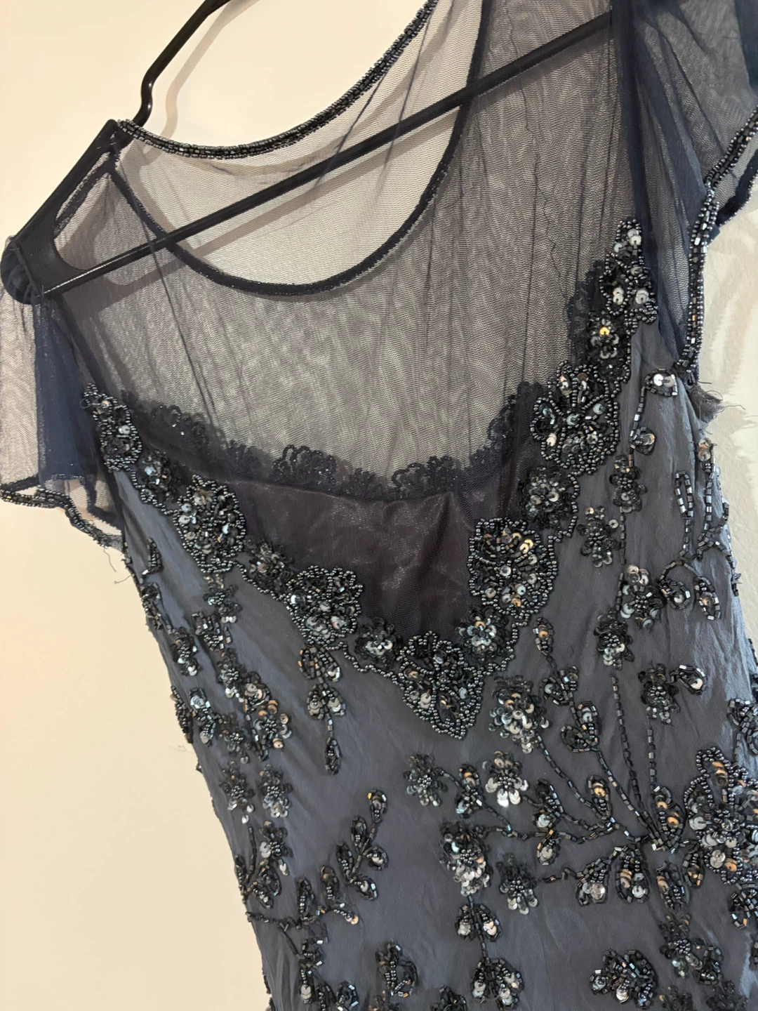 Dark grey beaded evening dress M/L - photo 4
