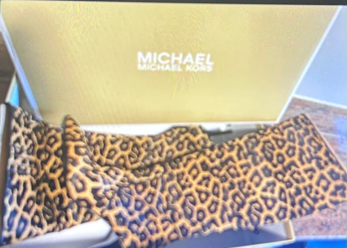 New MICHAEL KORS 8.5 Calf Leather Leopard Print Heeled Boots - photo 2