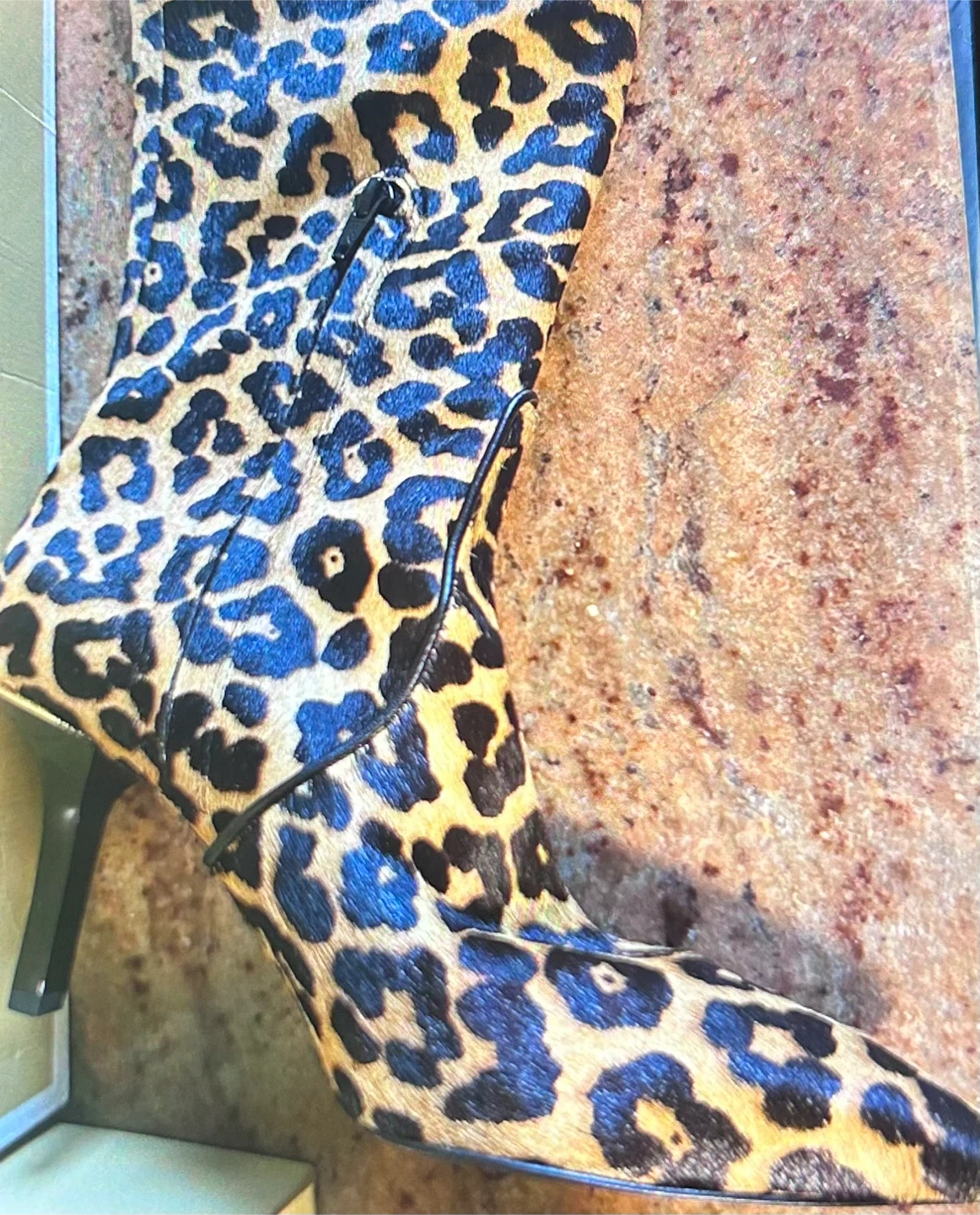 New MICHAEL KORS 8.5 Calf Leather Leopard Print Heeled Boots - photo 3