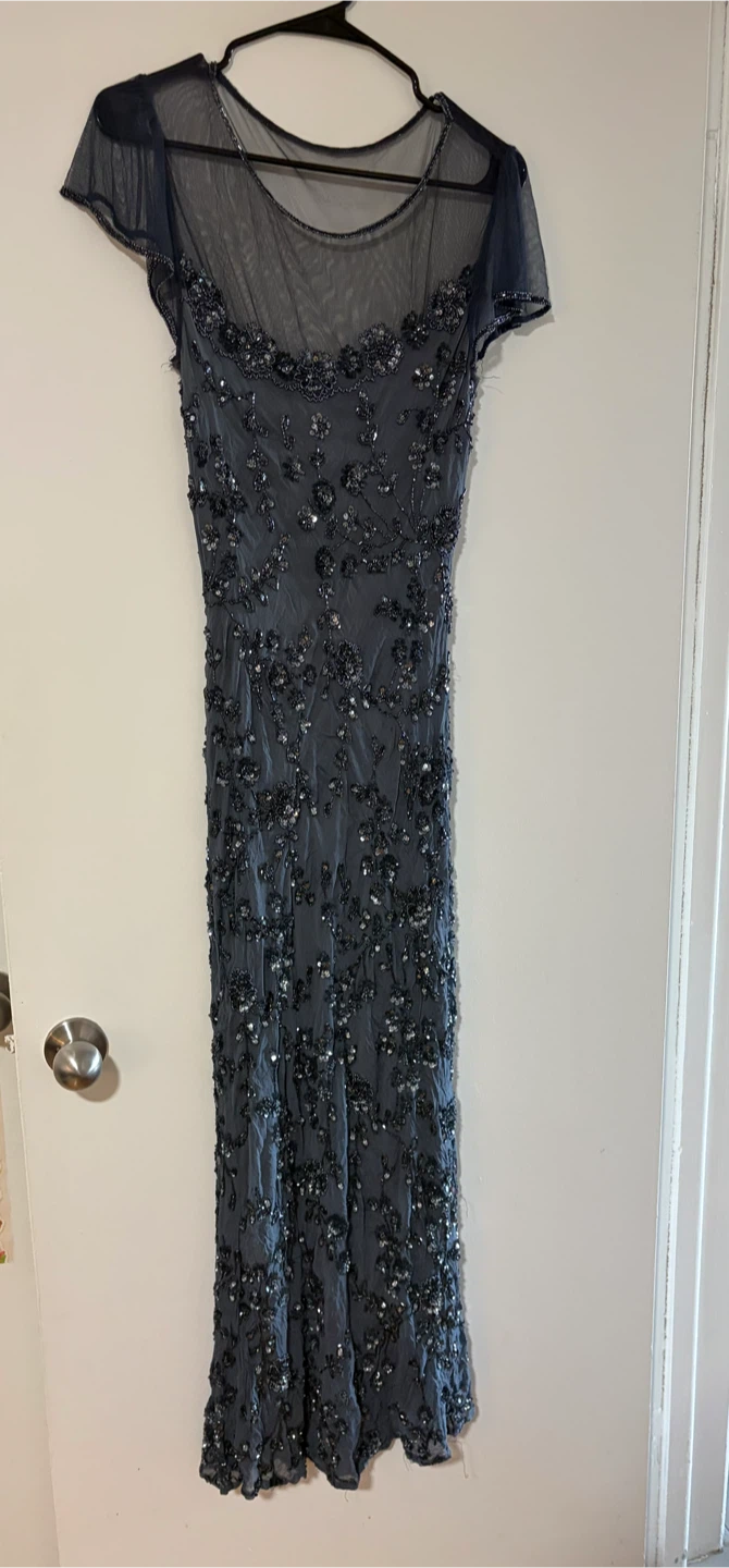 Dark grey beaded evening dress M/L - photo 5