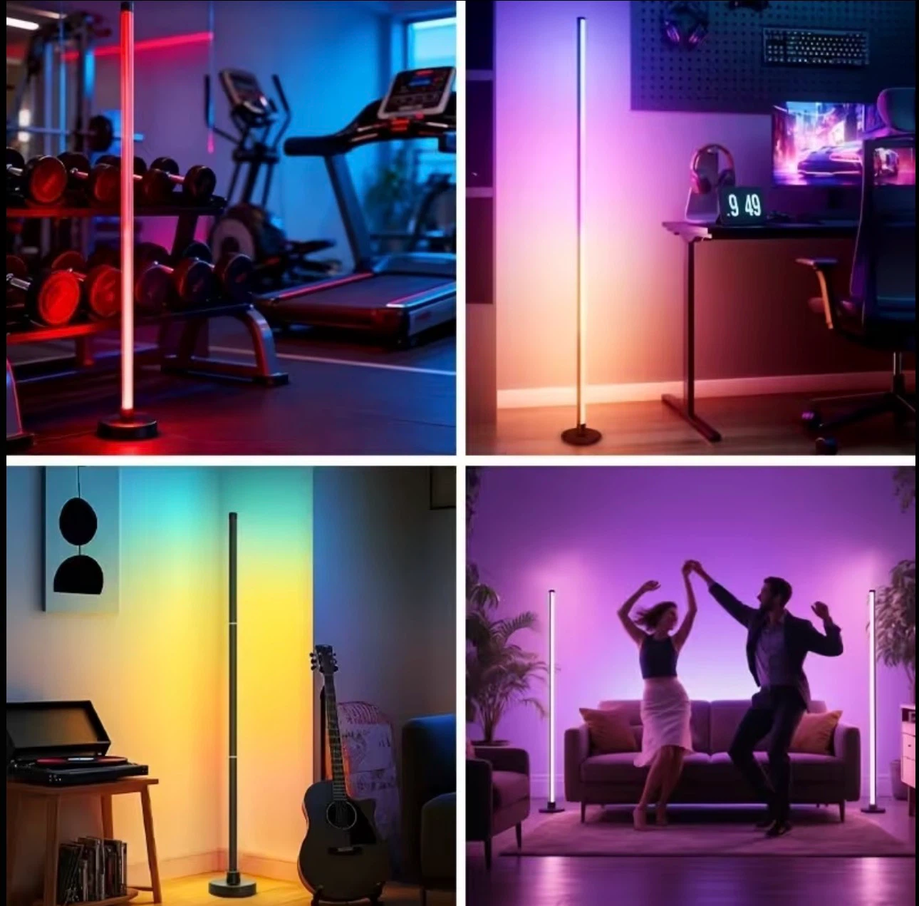 2 RGB LED Corner Floor Lamp (BRAND NEW IN BOX)