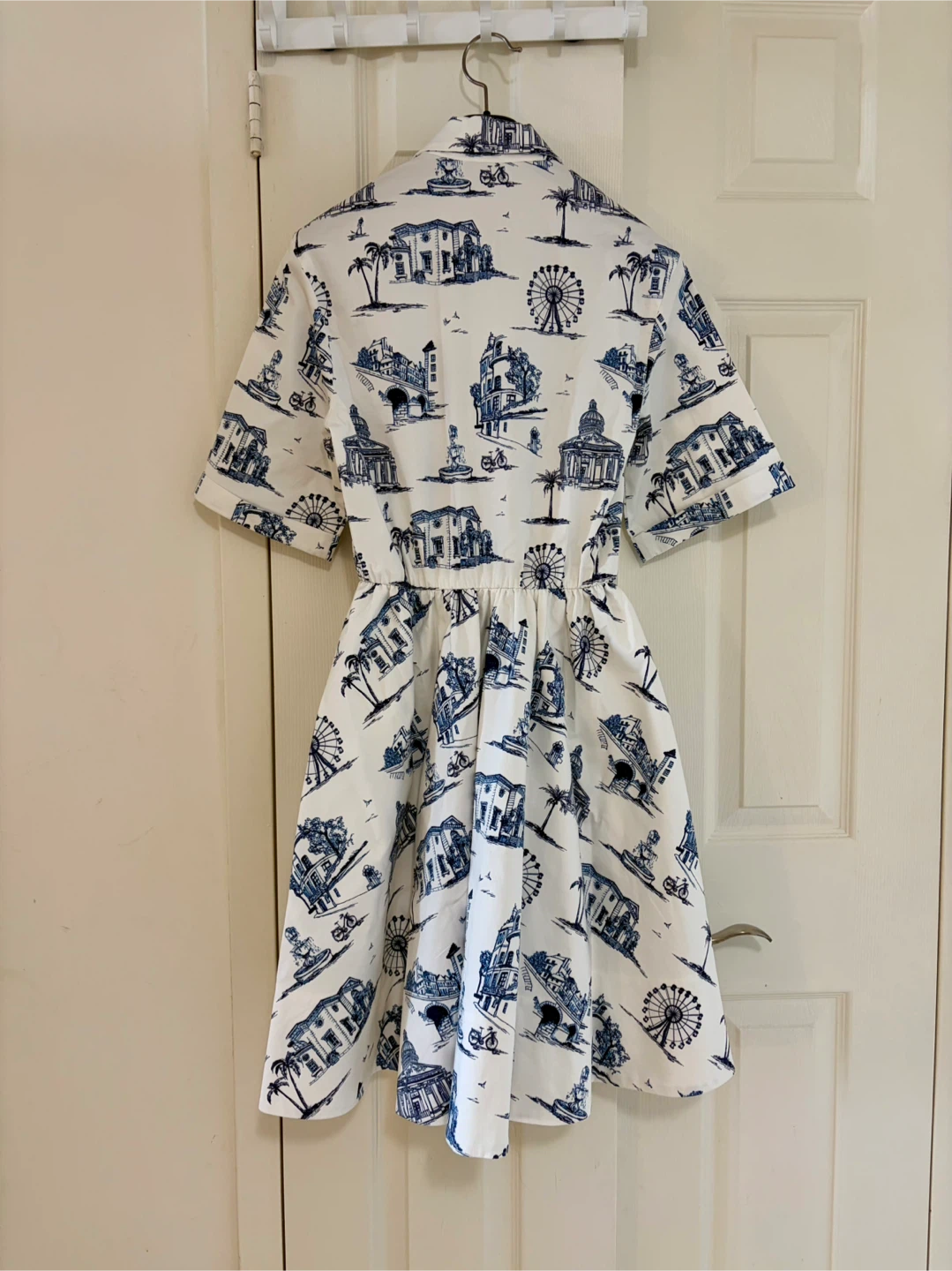 Maje White and Blue Print Dress - photo 2