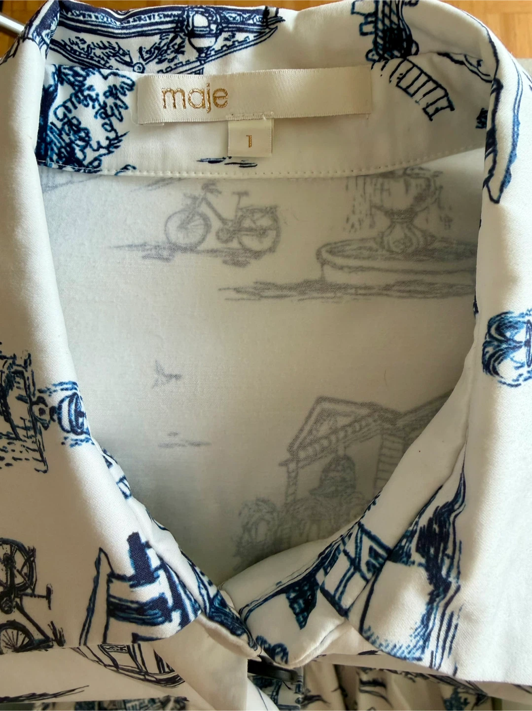 Maje White and Blue Print Dress - photo 3