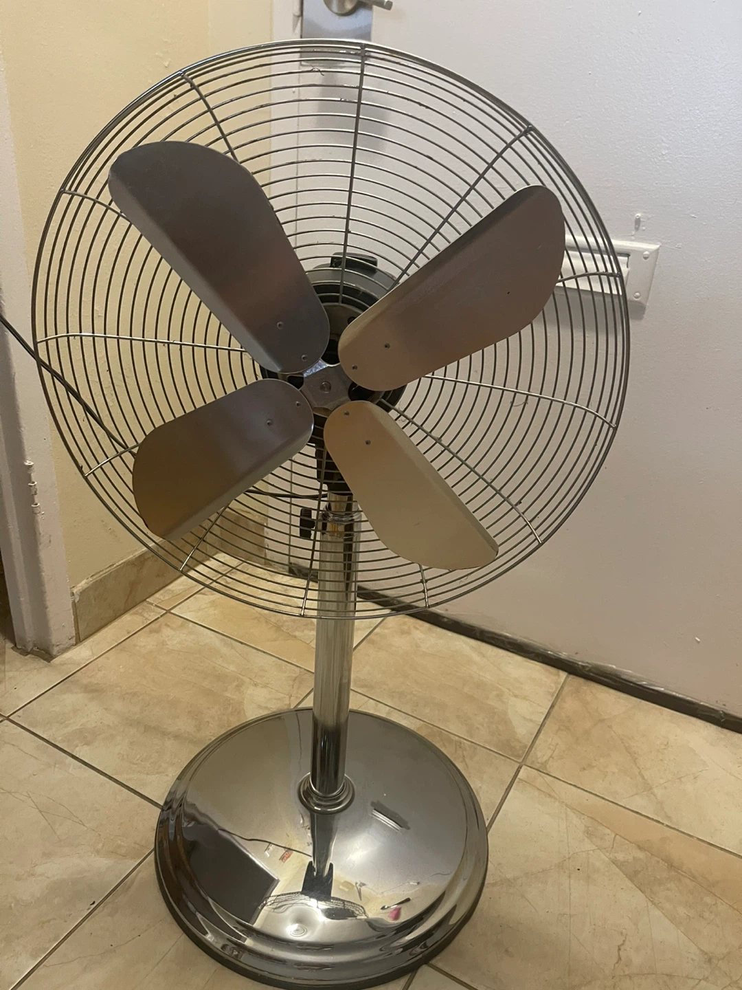 Chrome pedestal fan