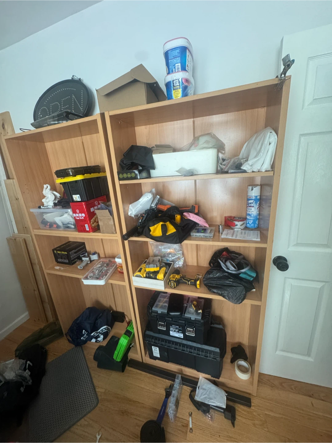 Two Wooden Bookshelves free pick up today