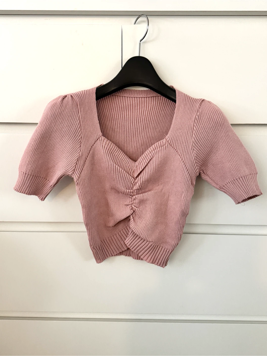 [Brand New] Pink Ribbed Crop Top