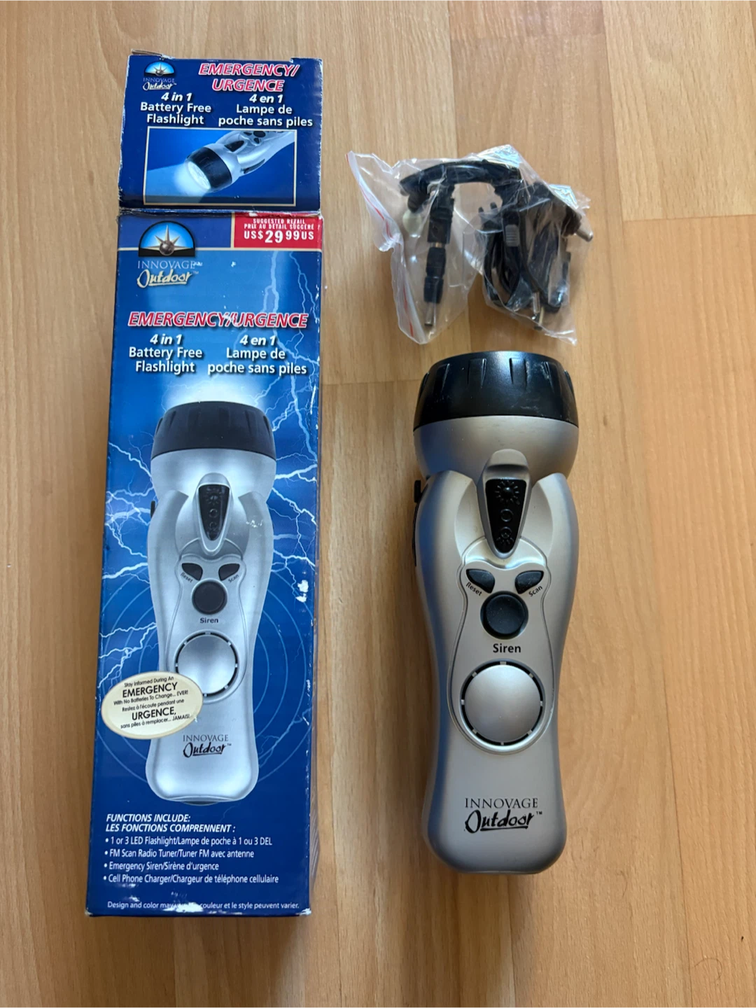 Emergency 4 in 1 Battery Free Flashlight  $5 firm
