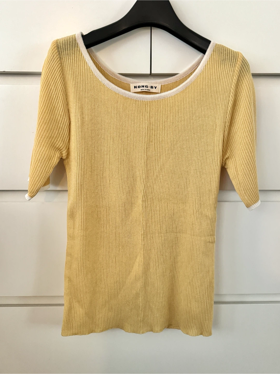 [Brand New] Yellow Ribbed Knit Top