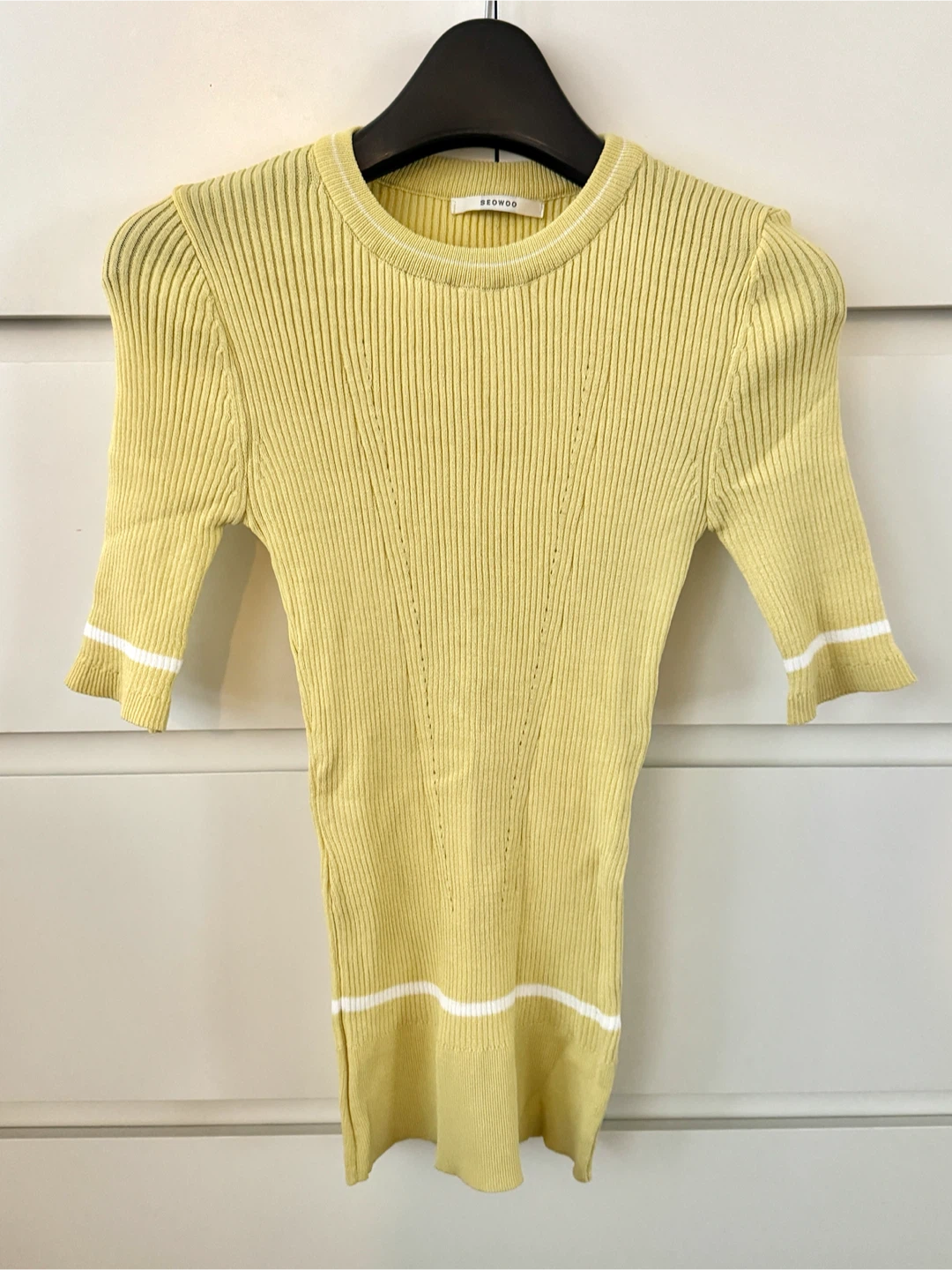 [Brand New] Yellow Ribbed Knit Top