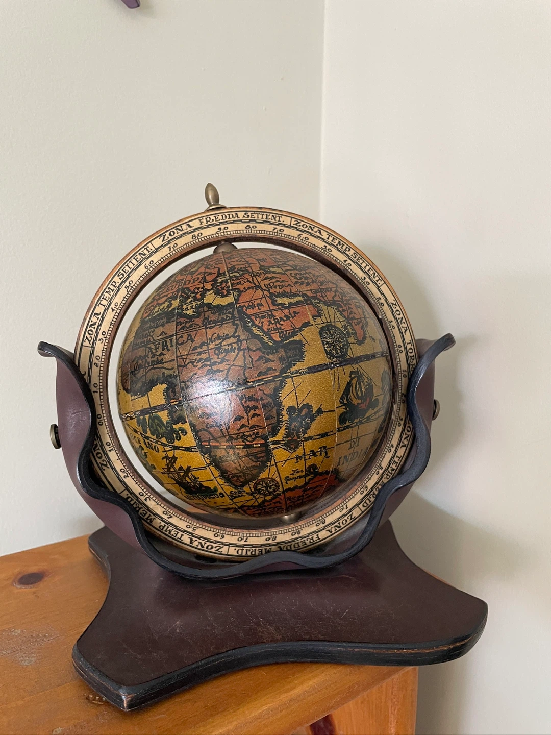 Vintage Decorative Italian World Globe