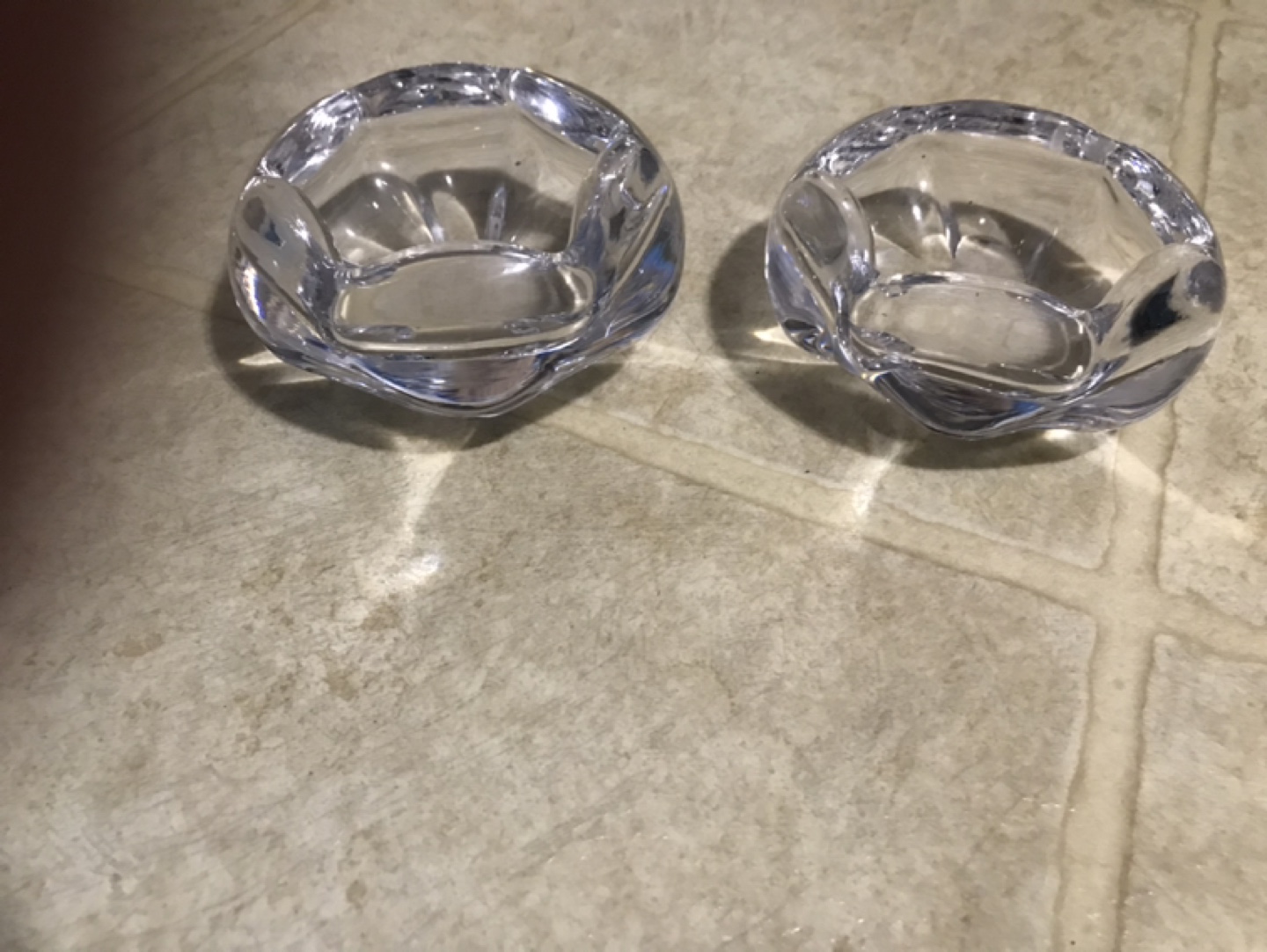 Set of 2 Crystal Glass Candle Holders - photo 2