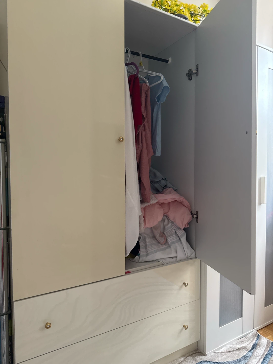 White Wardrobe with Two Drawers - photo 2