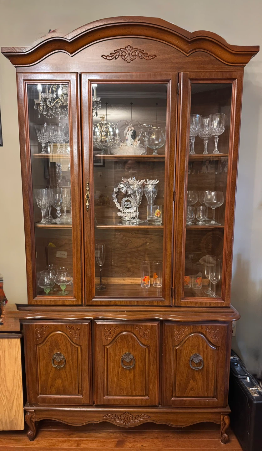 Traditional Wood China Cabinet