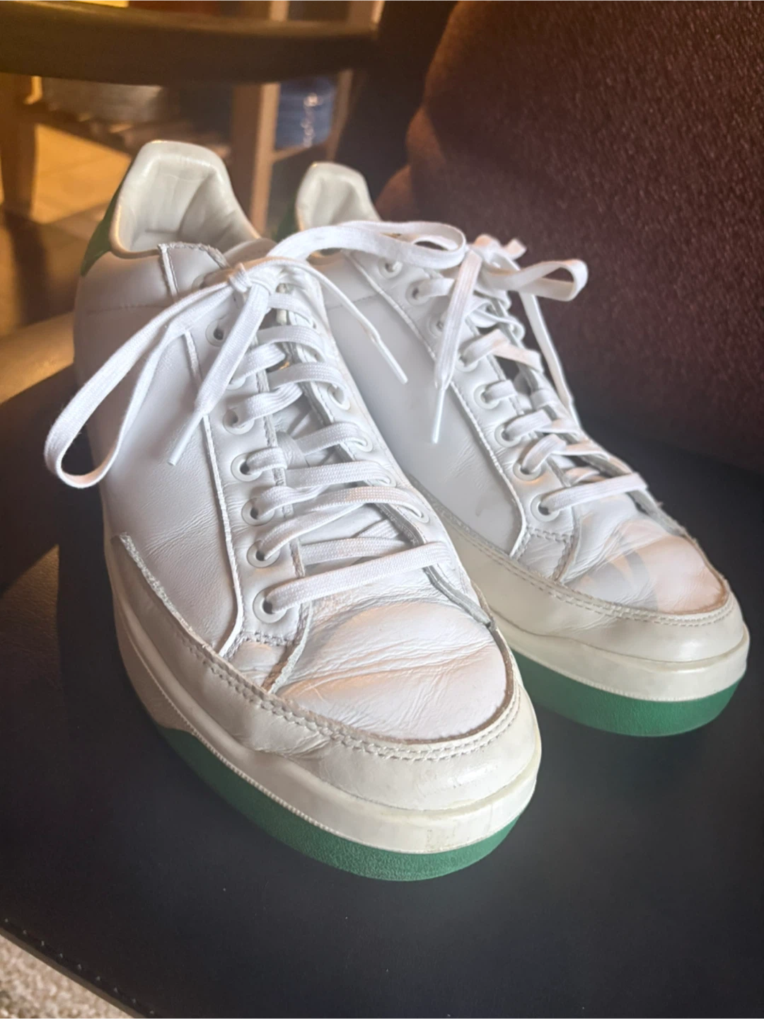 SALE Adidas Rod Laver White and Green Sneakers