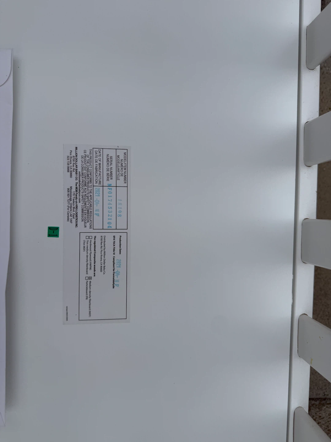 Million Dollar Baby Co. White Mini Crib - photo 2