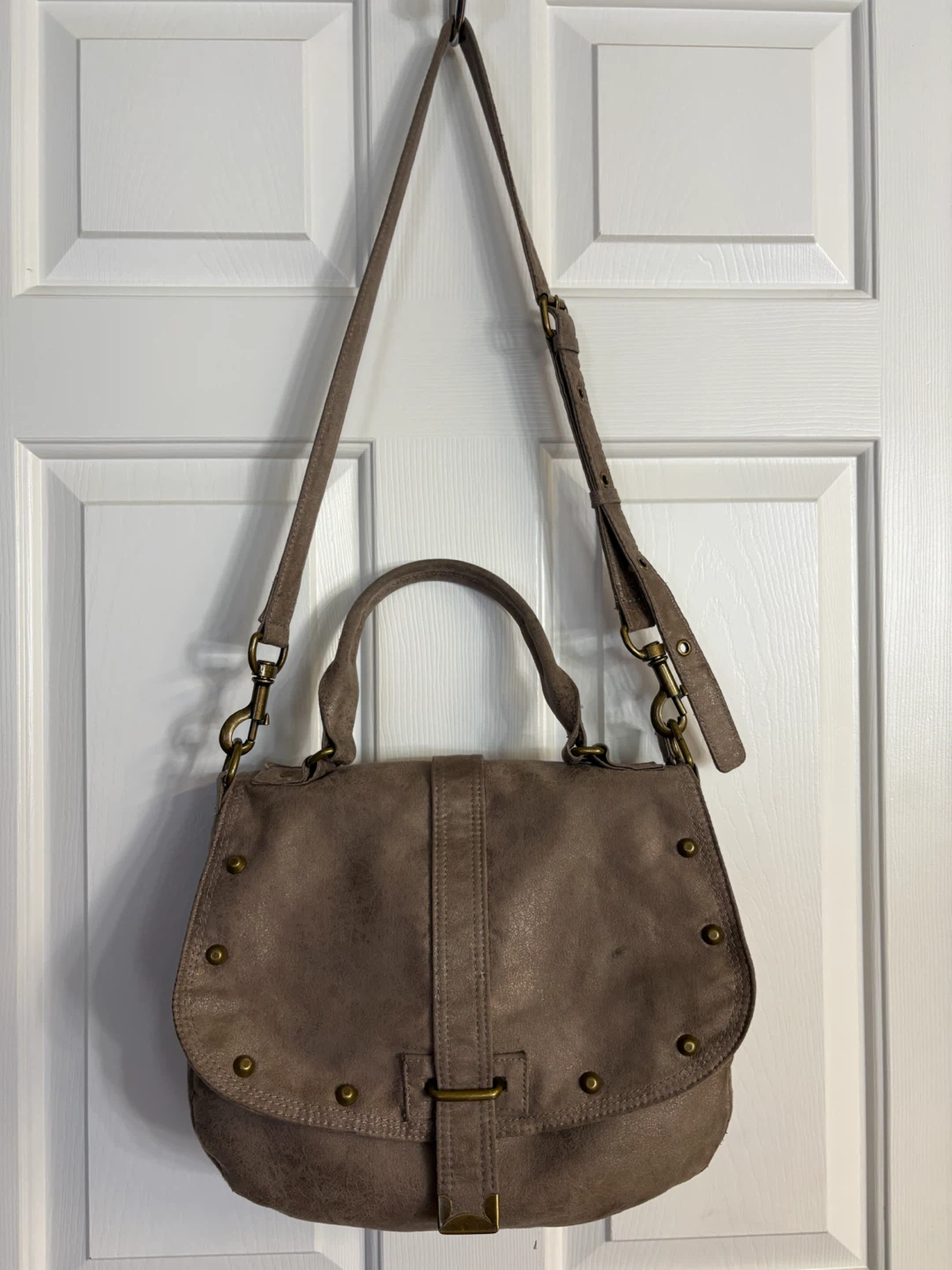 Matt & Nat “Sasha” Vegan Suede Satchel in Taupe Color