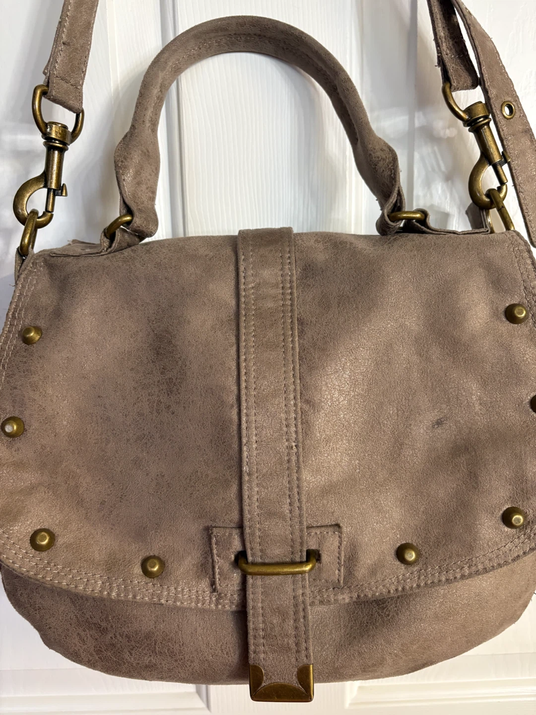 Matt & Nat “Sasha” Vegan Suede Satchel in Taupe Color - photo 4