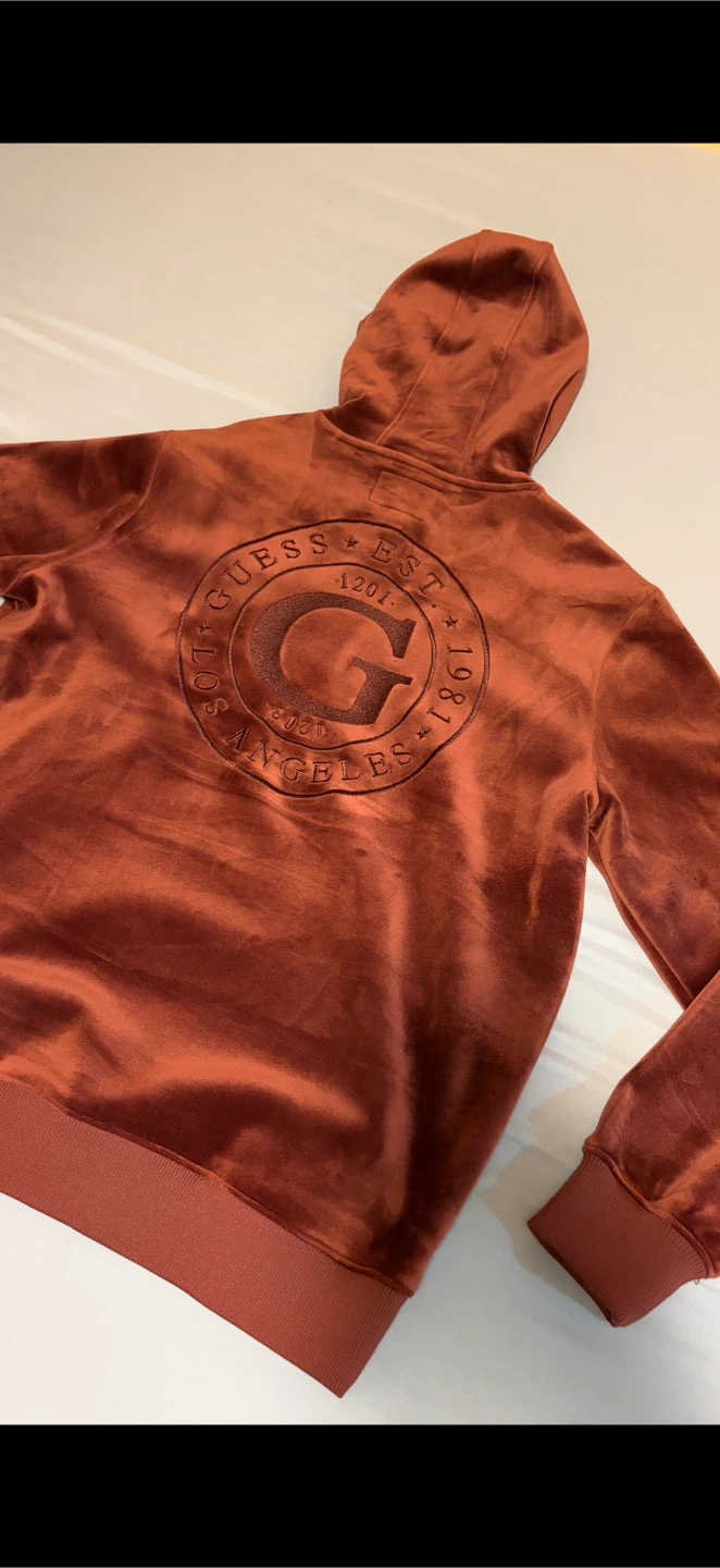 GUESS Bonded Velvet Hoodie - Size Large - photo 3