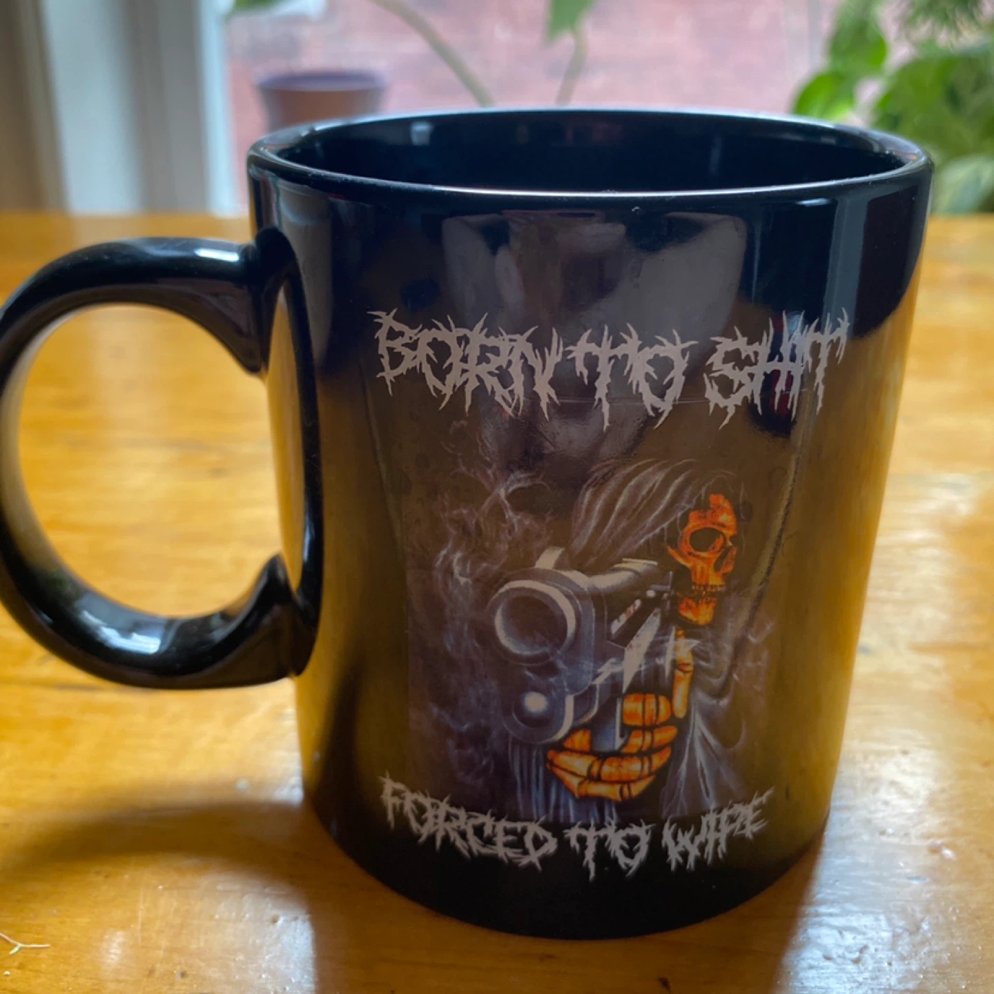 Black Mug “Born to shit, Forced to wipe”
