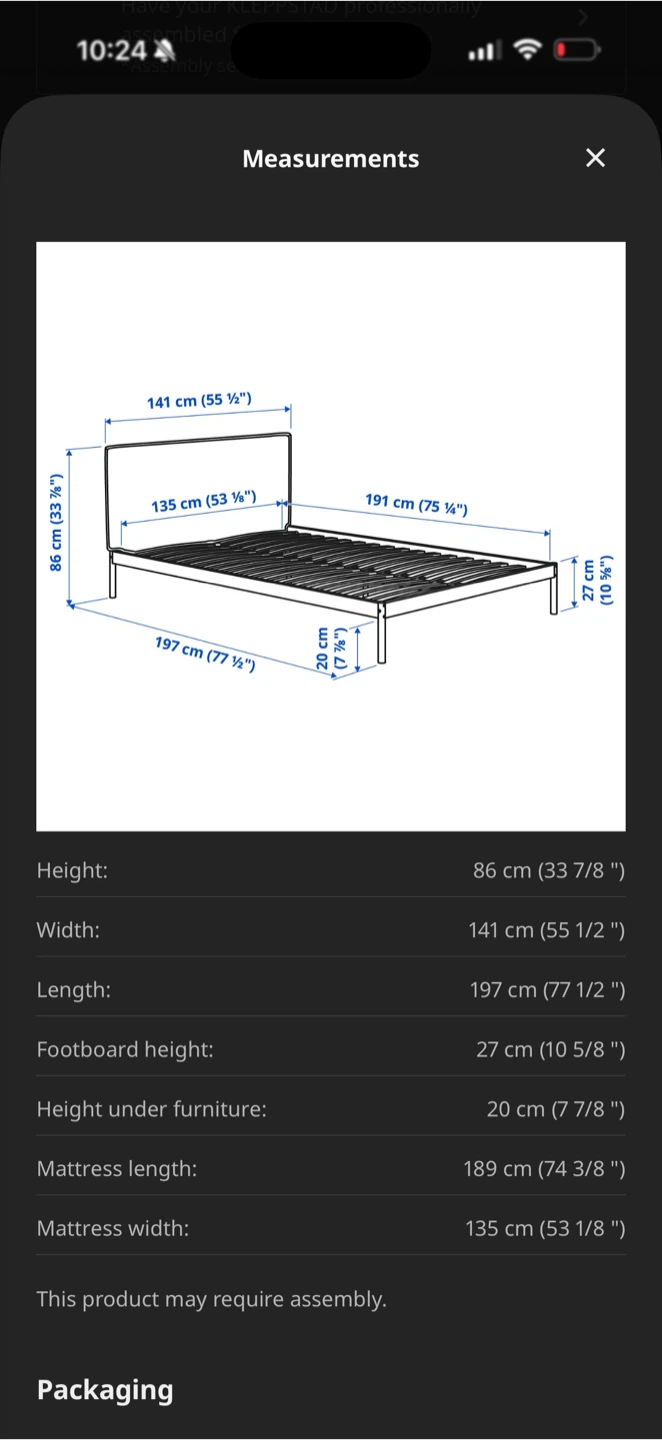 IKEA KLEPPSTAD Double Bed Frame - photo 3