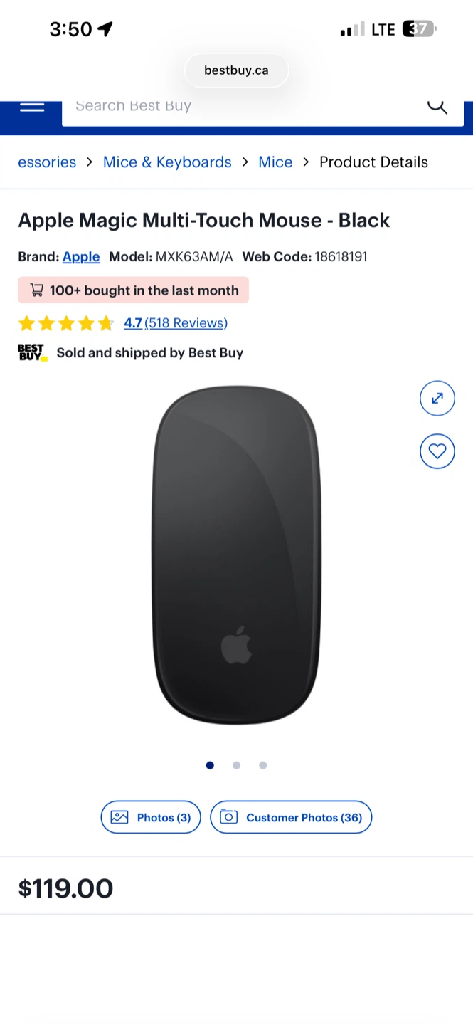 Apple Magic Multi-Touch Mouse - Black - photo 2