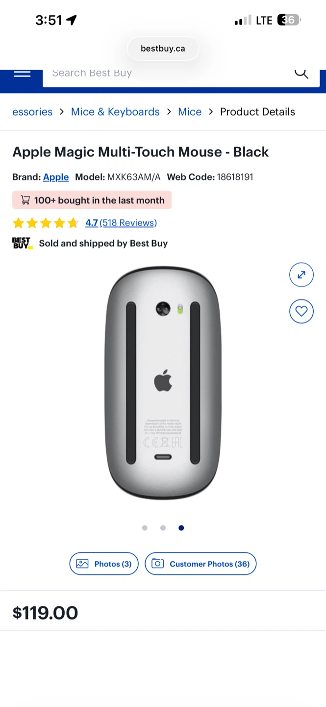 Apple Magic Multi-Touch Mouse - Black - photo 3