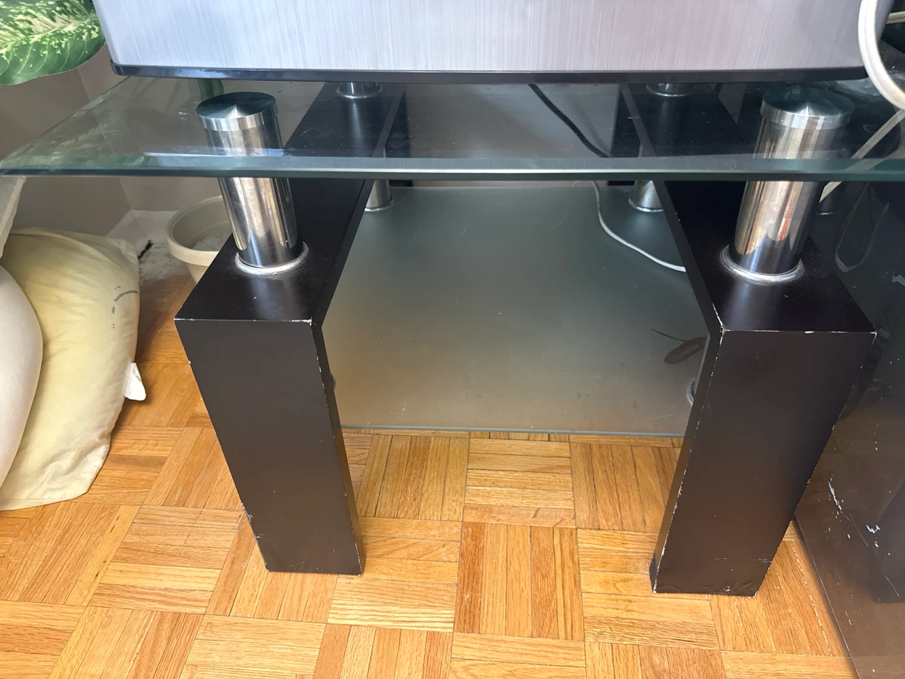 Glass and Metal Side Table