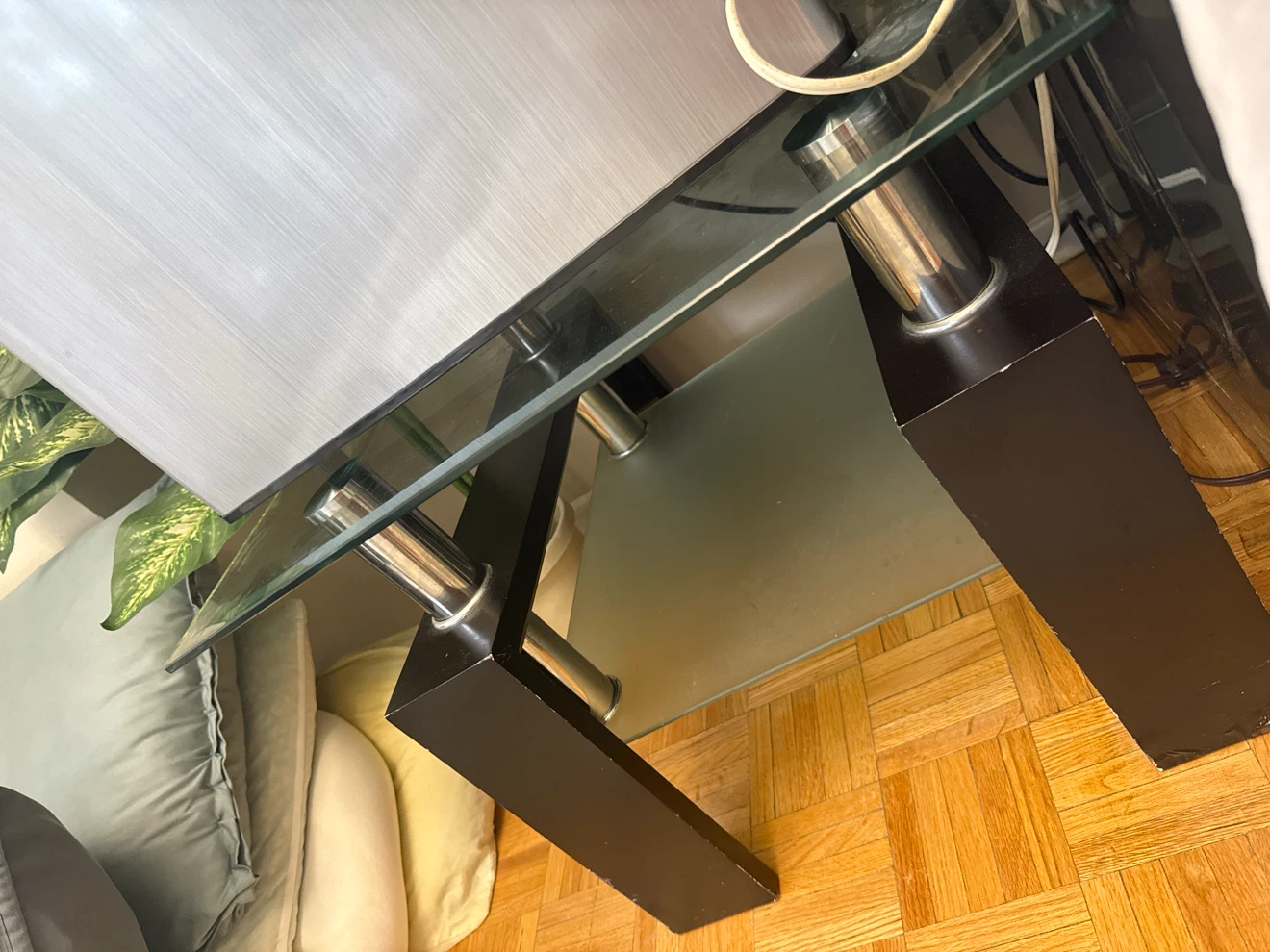 Glass and Metal Side Table - photo 2