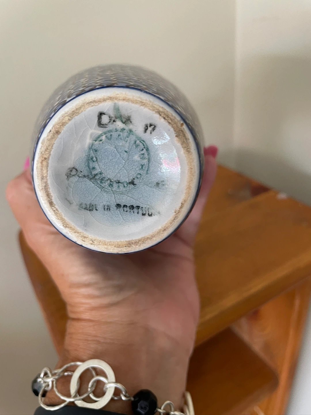 Vintage hand-painted Vase from Portugal - photo 2