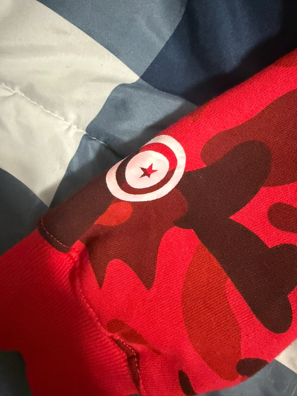 A Bathing Ape Red Camo Shark Hoodie - photo 2