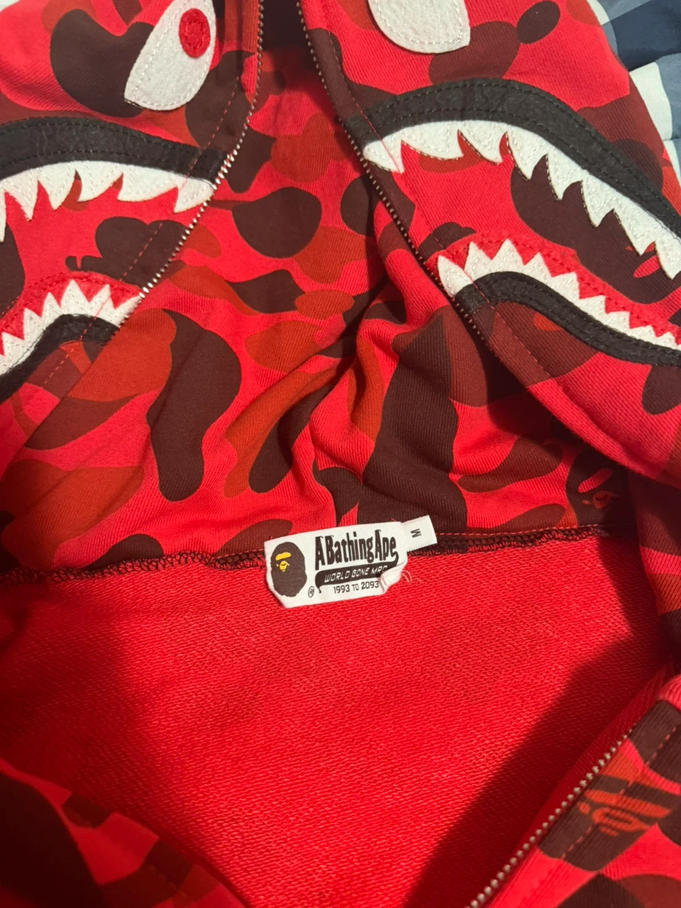 A Bathing Ape Red Camo Shark Hoodie - photo 3
