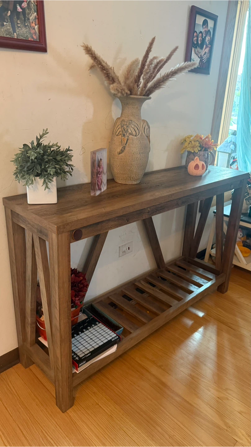 Rustic Wood Console Table check more photos - photo 2