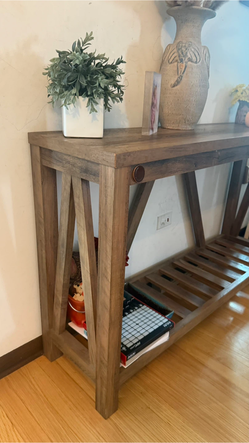 Rustic Wood Console Table check more photos - photo 4