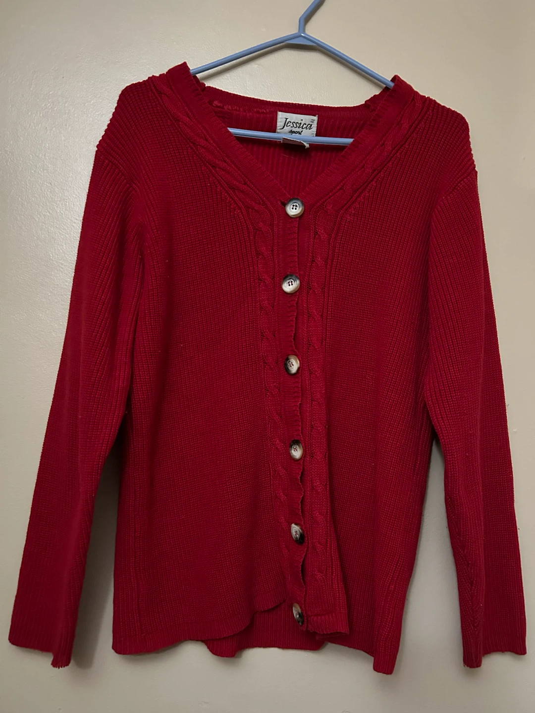 Jessica Sport Red Knit Sweater Size 8