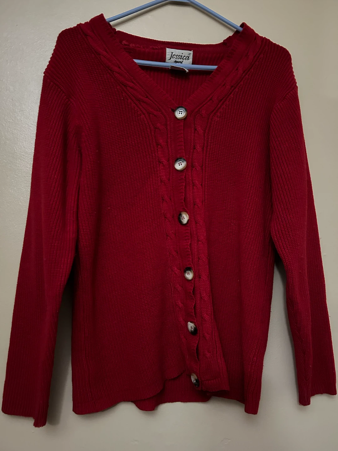Jessica Sport Red Knit Sweater Size 8 - photo 3