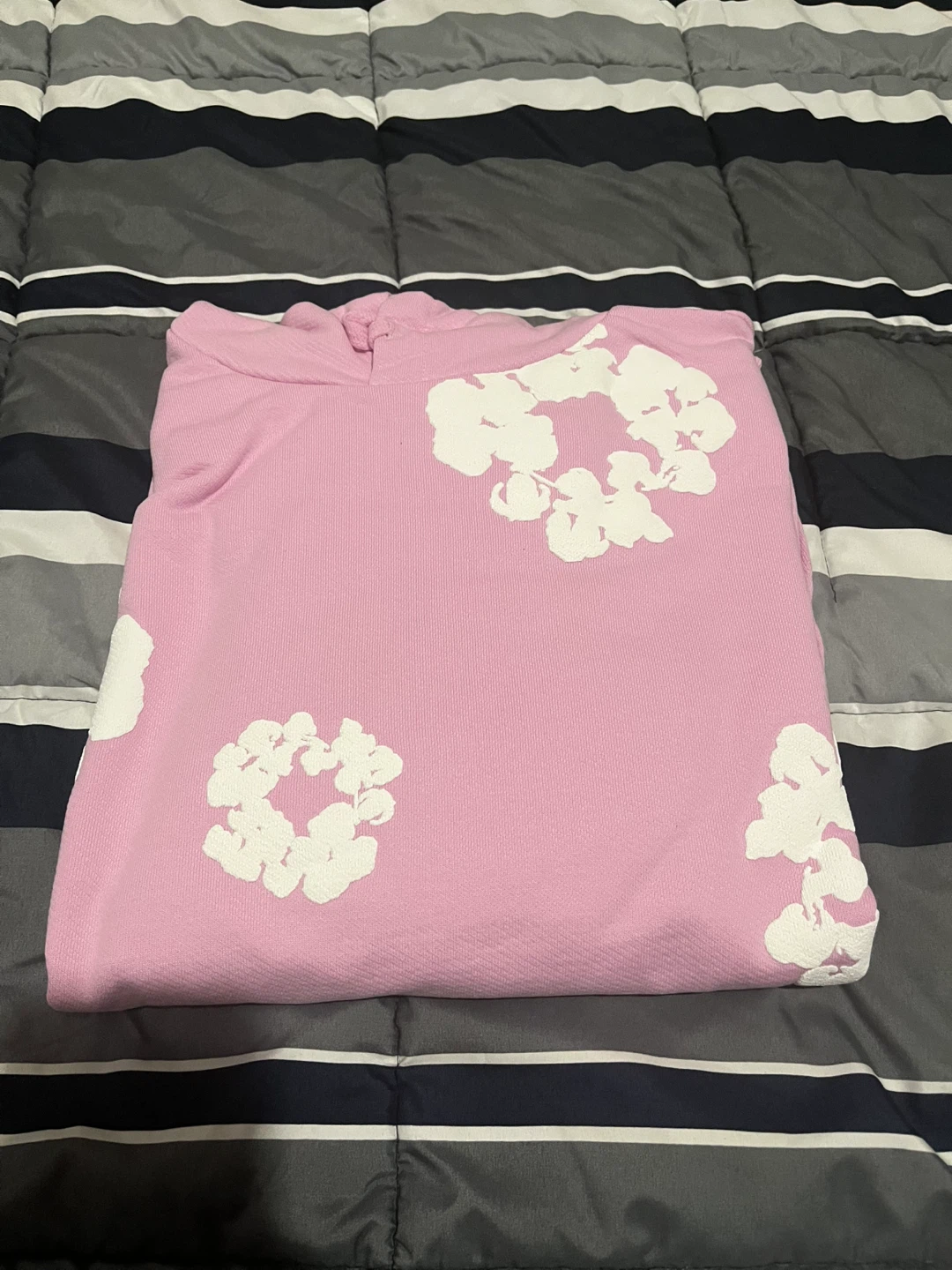 Denim Tears Pink Floral Pattern Hoodie