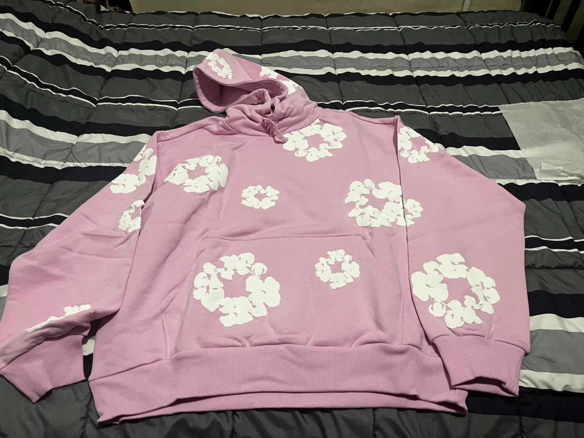 Denim Tears Pink Floral Pattern Hoodie - photo 5