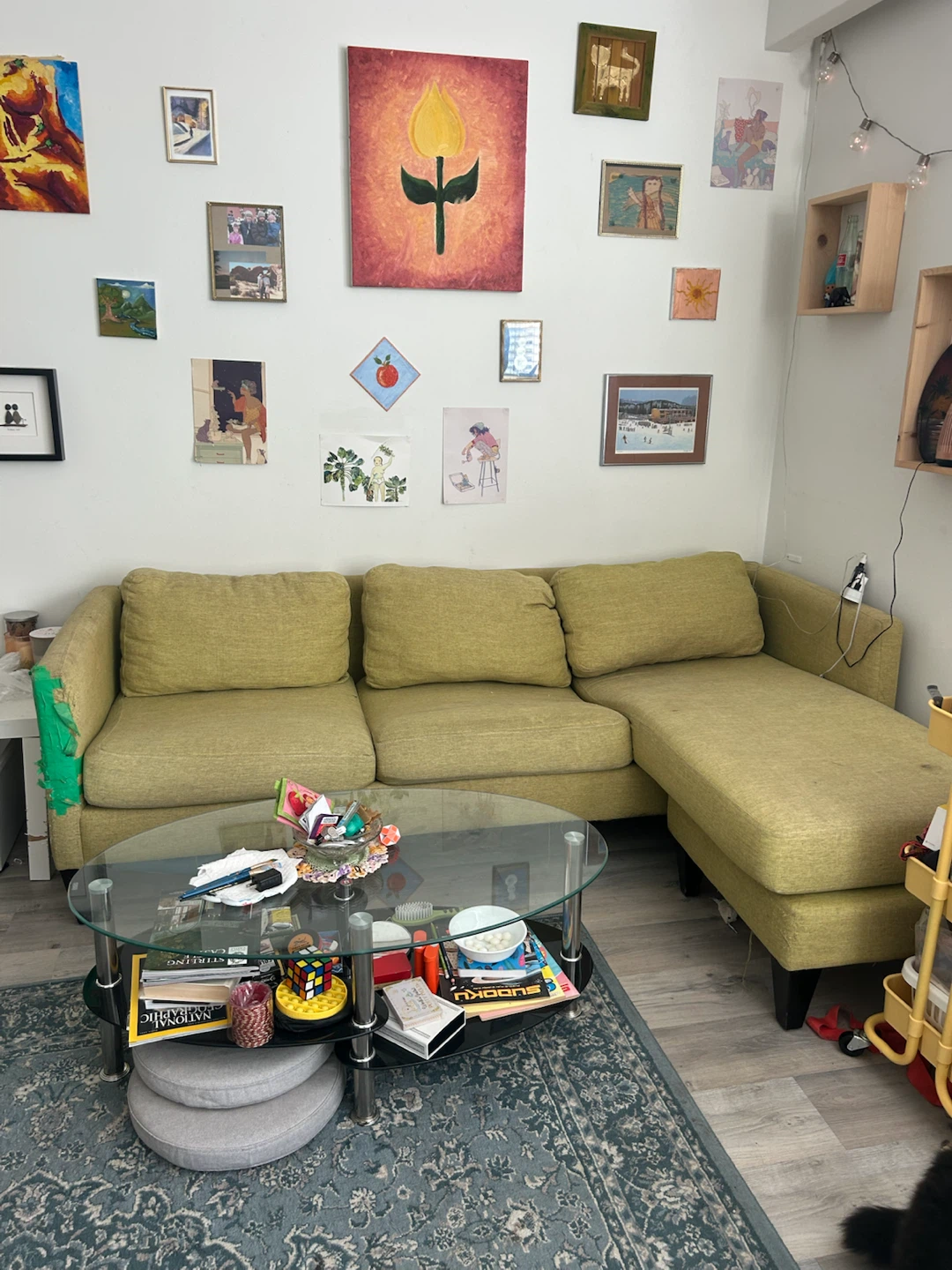 Green sectional sofa with chaise - photo 4
