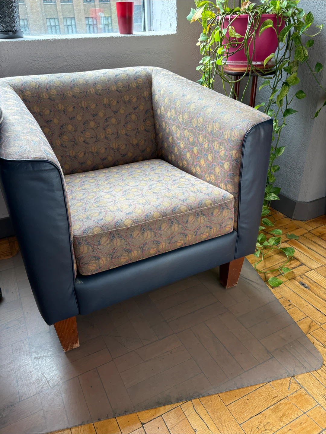 Upholstered accent armchair