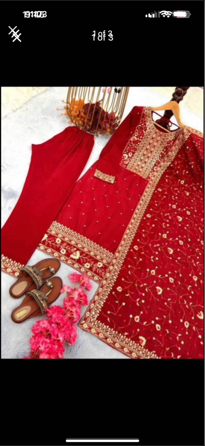 Red Traditional Salwar Kameez Suit