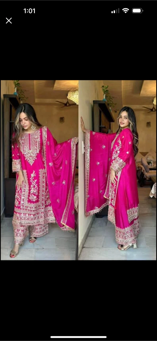 Pink Embroidered Salwar Kameez Suit