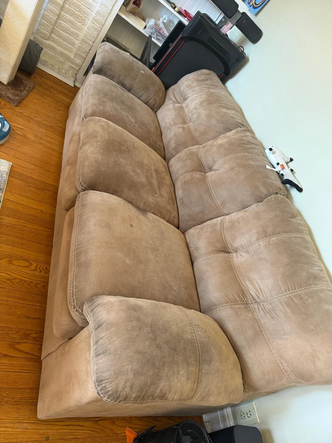 Taupe Microfiber Sofa - photo 4