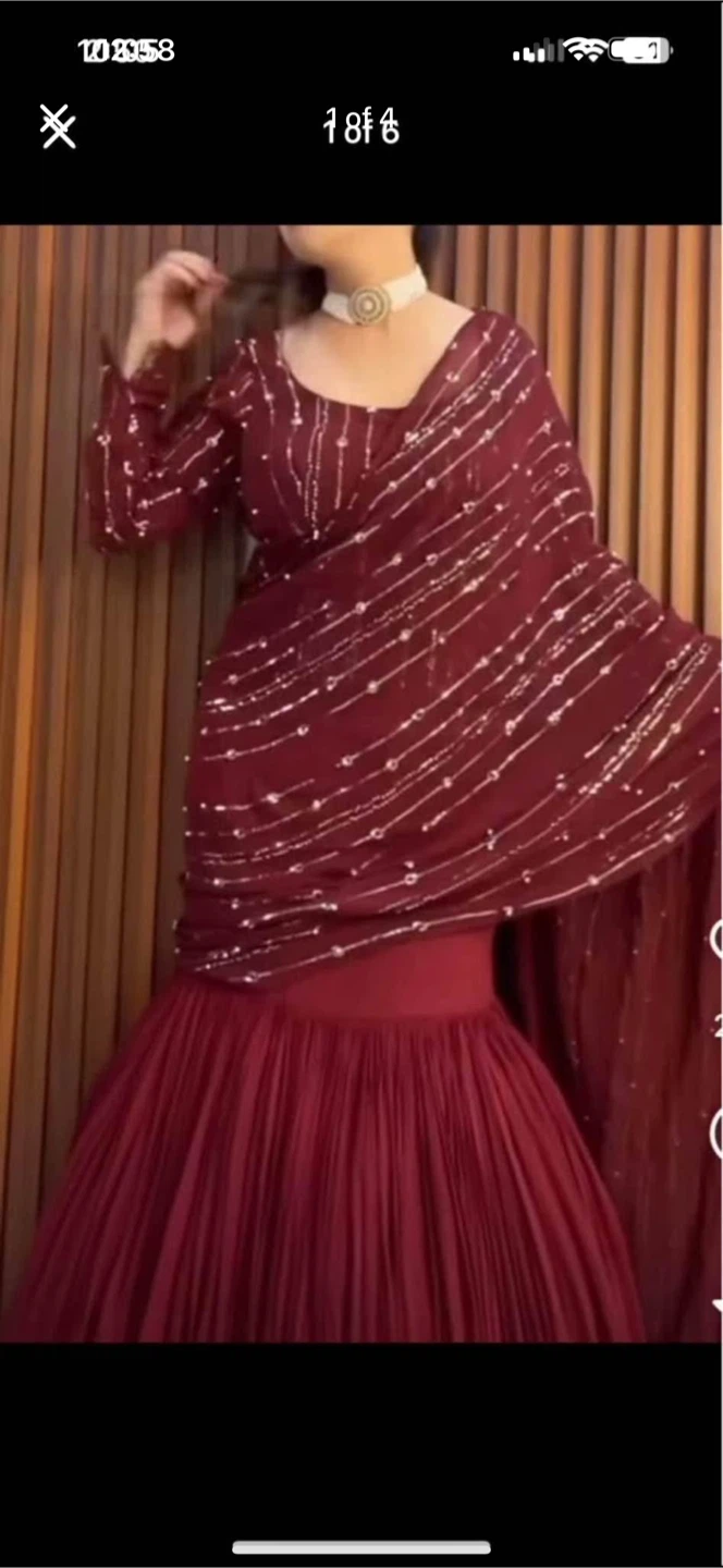 Maroon Embellished Blouse