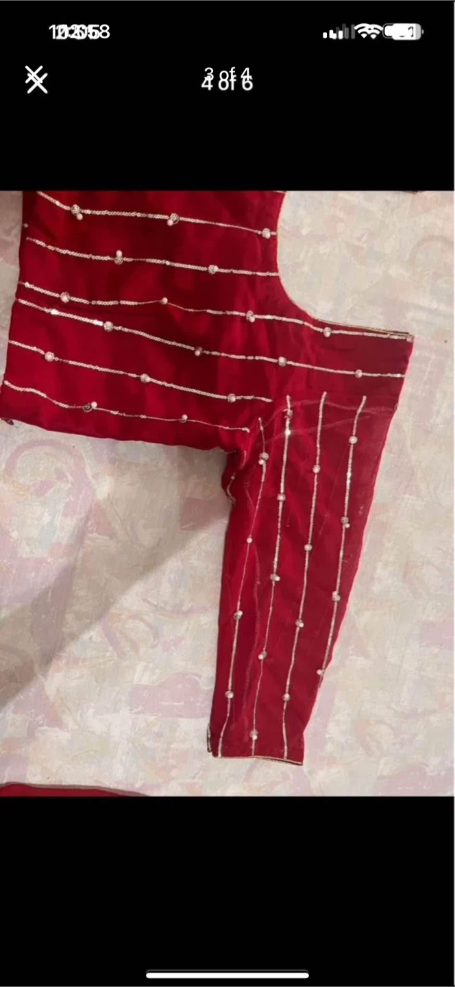 Maroon Embellished Blouse - photo 3