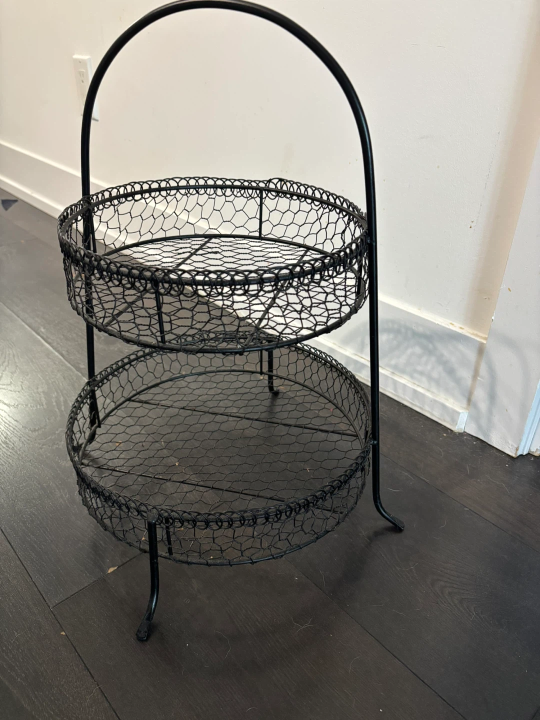 Two-Tier Wire Basket Stand