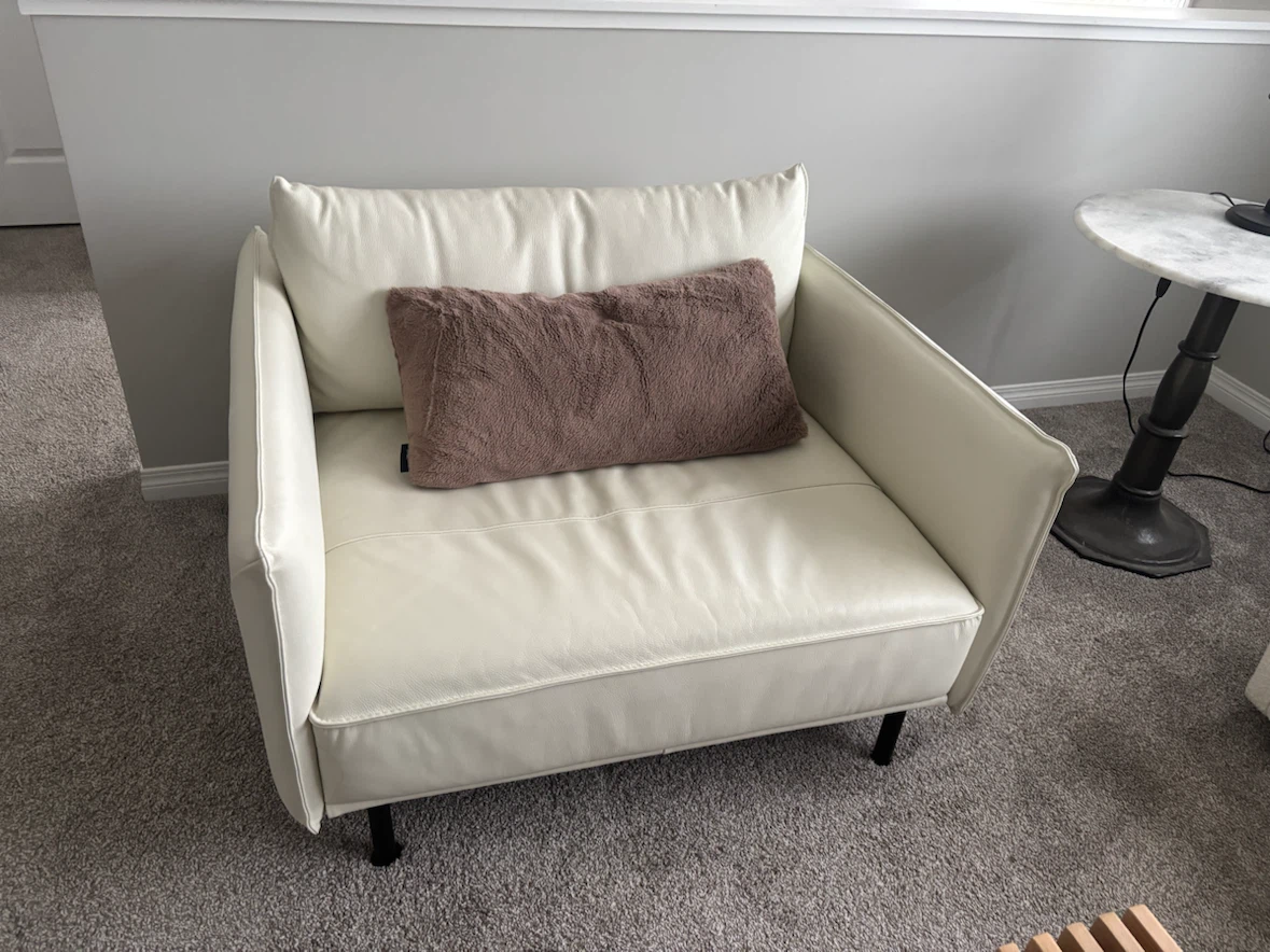 Cream White Sofa Set - photo 2